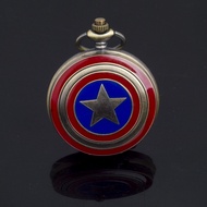 Anime Cartoon Pocket Watch Avengers Quartz Watch Children Necklace Pocket Watch Retro Flip Pocket Wa