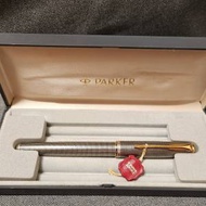 Parker Sonnet 925 純銀格子紋（金夾）鋼筆