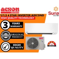 [Installation Kedah,Perlis & Penang]Acson 1HP/1.5HP Relek 4 Star Inverter Air Conditioner A3WMY10CF 