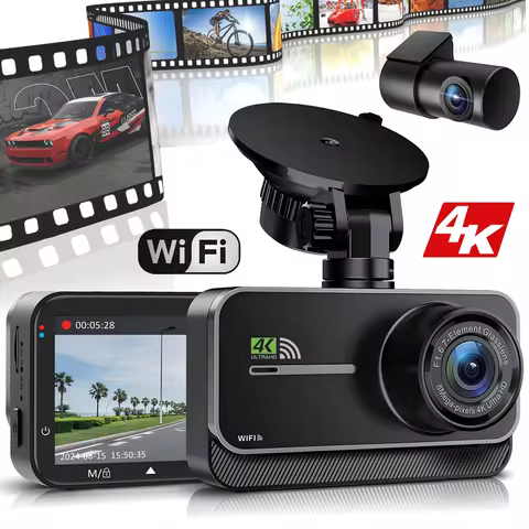 4K Dash Cam for Cars Car Camera Dash Cam WIFI Camera for Car Front and Rear Dash Camera Black Box 24