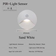 Recessed Led Wall Lamp PIR Motion Sensor StairCase&Way Light 100-240V 3W Waterproof Step Corridor Fe