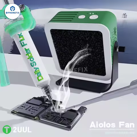 2UUL AIOLOS Smoke Extracting Fan Cooling Fill Light 3 in 1 Mini Fans for Phone Repair PCB Motherboar
