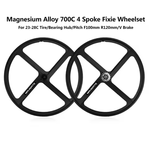 NAVIGATE 700C Fixed Gear Bike Wheel 4 Spokes Racing Fixie Bike Wheelset 33MM Rim Brake Bearing Hub S