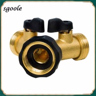 SGOOLE 1/2 Brass 2-Way Connector Water-tap Dual Shut-off Controls Replacement Valve Splitter