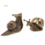 2Pcs Snail Decor Outdoor Pond Garden Snail Figurine Brass Snail Solid Snail Ornaments with Decor Eff