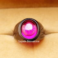Cincin Batu Akik Merah Siam Rose Bangkok Top Bodyglass Minimalis