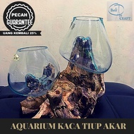 (READY STOK BISA COD )AKUARIUM IKAN CUPANG BETA FISH 2 (DUA) TINGKAT  / KACA TIUP DAN AKAR BALI / AQ