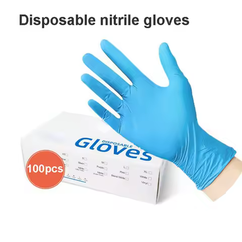 100Pcs(1box)Nitrile Exam Gloves Latex-Free & Powder-Free Non-Sterile Food Safe Cleaning Disposable G