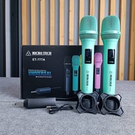 มี 4 สีให้เลือก MICROTECH ET-777A ไมค์ลอย ถือคู่ UHF เครื่องรับเล็ก เขียว / เหลือง / ส้ม / ชมพู ET 7