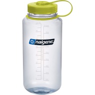 Nalgene Tritan Wide Mouth BPA-Free Water Bottle, Clear w/ Green Cap, 32 oz 48FS