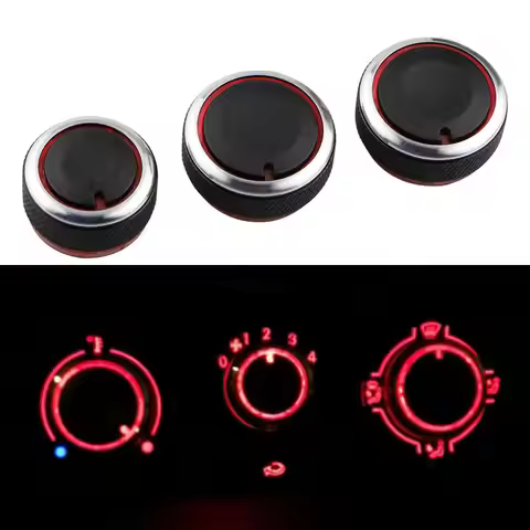 3Pcs Aluminum Alloy Air Conditioning Knob AC Knob Heat Control Switch Button Knob For VW POLO 2002-2