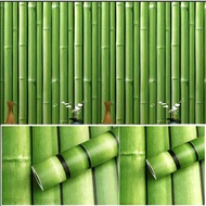 HIJAU Plain Green Bamboo Wallpaper 7m to/d 8m x 45cm