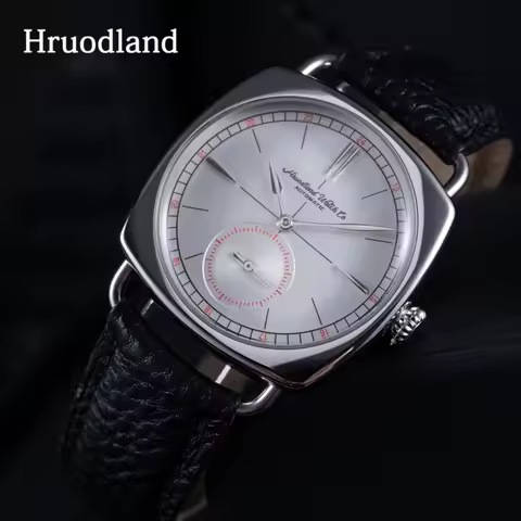 Hruodland Retro St1701 36mm Men's Automatic Mechanical Watch Square Stainless Steel Waterproof 10Bar