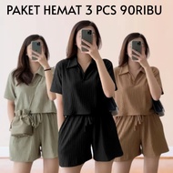 SETELAN SIERA 93 RIBU 3 PCS SETELAN SIERA KNIT HORNET HEMAT ONE SET SIERA