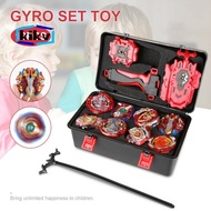 【Fast Shipped】【KIKV】8pcs Red Beyblade Set Gyro Burst With Launcher Portable Storage Box Kids Gift
