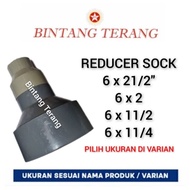 Reducer 6 x 21/2" / Reducer 6 x 2" / Reducer 6 x 11/2" / Reducer 6 x 11/4" / Verlop Sock PVC / Vlok 