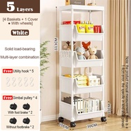 3 4 5 Tier Storage Rack Removable Multilayer Trolley Book Rack With Wheels Household Lliving Room Ki