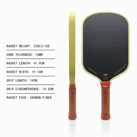 Loco Pickleball Paddle 16mm Dual-Density Foam Core Hybrid Elongated CFC T700 Raw Carbon Fiber Pickle