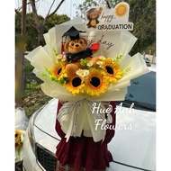 HD BIG GRADUATION FLOWER BOUQUET 23-25cm MIX TANNA CHrysanthemum (GIVEAWAY BANER HAPPY GRADUATION)