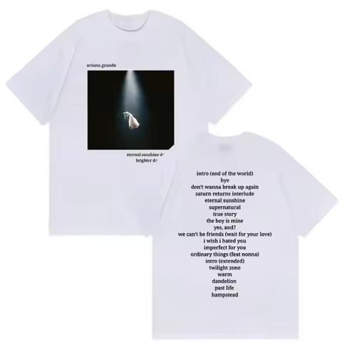 Ariana Grande's New Year Album "Brighter Days Ahead" Theme Printed T-shirt Cotton loose fitting unis
