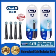 Oral B io ULTIMATE CLEAN Electric toothbrush replacement head, Black (4 sets)