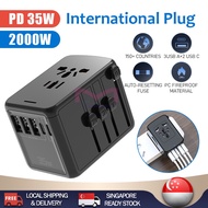 Universal Travel Plug Adapter Charger PD35W 3 USB PORT + 2 TYPE C Port Universal International Plug Adapter World Travel