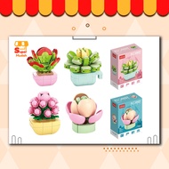 Flower Series Flower Design Building Blocks Flower Model DIY Nano Blocks Toy Desktop Decoration Succ