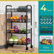 [LOCAL SELLER] Trolley Rack Home Storage Office File Kitchen Organizers 3 tier / 4 tier / 5 tier
