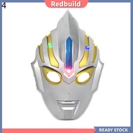 redbuild|  Halloween Xmas Party Ultraman LED Light Full Face Cover Mask Kids Cosplay Prop