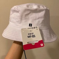 迪卡儂Decathlon 防曬 TRIBORD成人航海帽 (附可拆式防風繩)白色棉質 全新 頭圍58cm