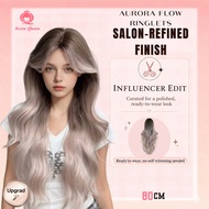 "Seven Queen" Wig 80cm Long Curly Hair Aurora Flow Ringlets Gradient Wisteria Pink Polyesters