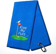 DYJYBMY Kiss My Putt Funny Golf Towel, Embroidered Golf Towels for Golf Bags with Clip, Golf Gifts for Men Woman, Birthday Gifts for Golf Fan, Retirement Gift, Dad Golf Towel