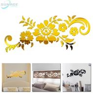 Mesmerizing Removable Acrylic Mirror Flower Wall Sticker for Vibrant Look