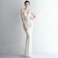 Evening dress womens new banquet Sequin fishtail prom party dress long gown formal birthday dress we