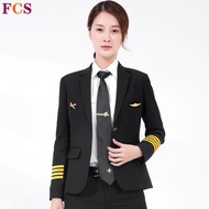 Aviation Uniform Suit Jacket - Female Pilot Captain's Cosplay & Professional Wear | Ready Stock