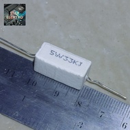 5w33kj 5W 33K ohm R Resistor Chalk 5watt 33Kilo J 33KR 33KJ 5 w watt 33KOhm 33 Kilo - 10 pcs