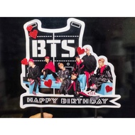 ♞BTS Theme Party Set Banner Cake Topper Cupcake Toppers Balloons