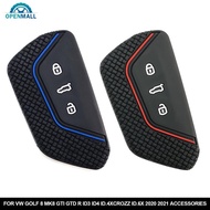 OPENMALL Silicone Car Key 3 Button Key Cases Cover Keychain Protection For VW Golf 8 Mk8 GTI GTD R ID3 ID4 ID.4XCROZZ ID.6X 2020 2021 Accessories B6S8