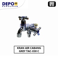 2-Prong Bathroom Wall Mounted Water Faucet TAC-030 C Chrome ABS Plastic Anti-Rust