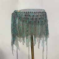 Ghaleeqi Galaxy Diamond Belly Dance Hip Scarf Multi-Layer Tassel Sequin Waist Chain Dance Performanc