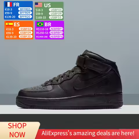 Nike Air Force 1 Mid Unisex Classic Sneakers, Comfortable Cushioning & Ankle Support, Durable Casual