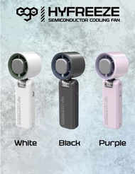 ego - HyFreeze 半導體制冷風扇 啞白色 Type C 充電 渦輪扇葉 100檔 静音52db 5000rpm 數字顯示電量 邊充邊用 摺疊手提風扇 無線便攜風扇 手提 掛頸 坐枱風扇 製