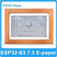 ESP32 S3 7.3inch AI E-paper Display E6 Full Color With Solid Wood Photo Frame PhotoPainter Deepseek