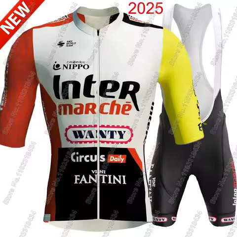 Wanty Cycling Jersey 2025 Set Summer BINIAM GIRMAY Green TDF Clothing Road Bike Shirts Suit Bicycle 