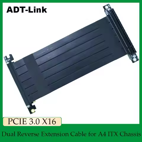ADT-Link PCI-E x16 3.0 Double Reverse Graphics Card Extension Cable Compatible with A4 ITX Chassis G