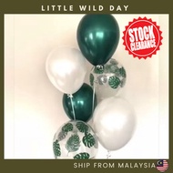 LittleWildDay Monstera Leaf 12 inch Latex Balloons 3g INS Birthday Decoration Forest Theme