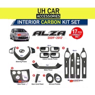 Perodua Alza 2009 - 2012 Carbon Fiber 17PCS Interior Decoration Accessories Frame Cover