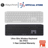 Keychron B6 Pro Ultra-Slim Wireless Keyboard - Space Gray/Ivory White