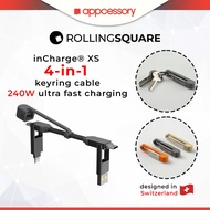Rolling Square inCharge XS, 4-in-1 Keyring Multi Charging Cable 240W Ultra Fast Charging Power USB-C