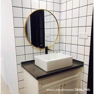 Toilet Bathroom Mirror round Mirror Wall-Mounted Mirror Wall-Mounted Punch-Free Toilet Bathroom Mirror Cosmetic Mirror